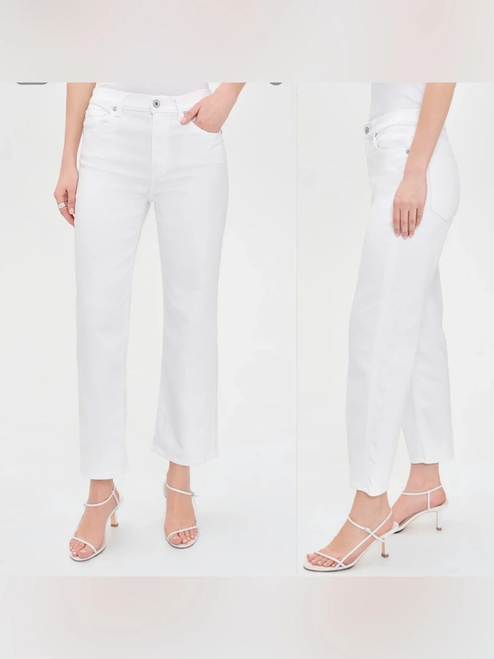 AG Brinley Crop Jean in Gallery White Size 29